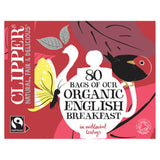 Clipper Fairtrade Organic English Breakfast unbleached plastic-free tea bags 232g - British product
