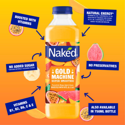 Naked Gold Machine Smoothie 750ml, imported from the UK