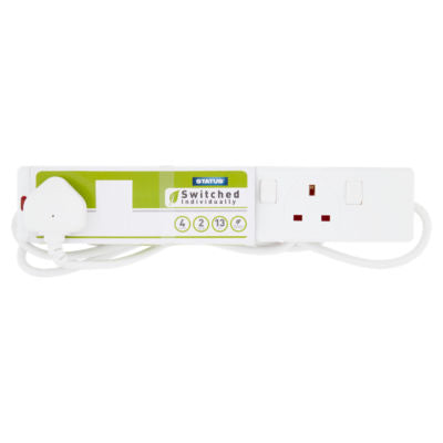 Status 4 socket switched extension lead 2m 13amp (British brand)