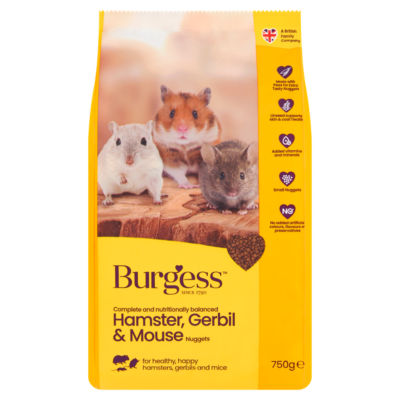 Burgess Hamster, Gerbil & Mouse Nuggets 750g - British product