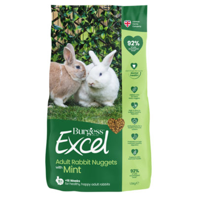 Burgess Excel adult rabbit nuggets with mint 1.5kg - British product