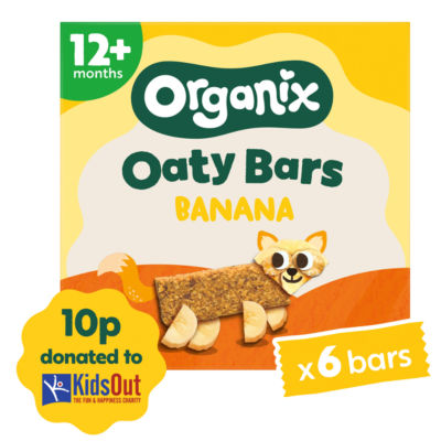 Organix Banana Oaty Bars toddler snacks 138g multipack, imported from the UK