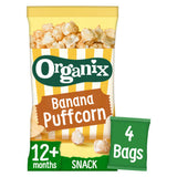 Organix banana puffcorn baby snacks multipack 4x10g, imported from the UK