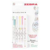 Zebra Mildliner Pastel Double Ended Highlighter 5 Pack (British brand)