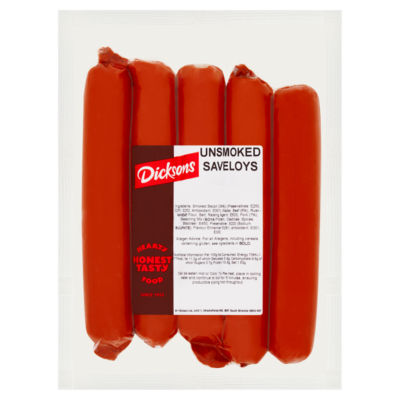 Dicksons Unsmoked Saveloys 400g chilled meat - British product
