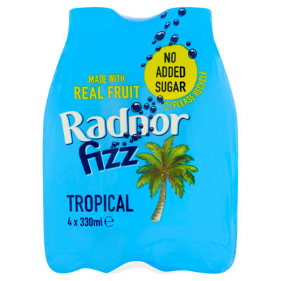 Radnor Fizz Tropical Kids Juice Drink 4x330ml, imported from the UK