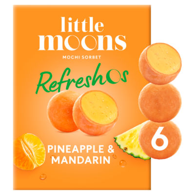 Little Moons Vegan Pineapple & Mandarin Mochi Sorbet 6x32g, UK version