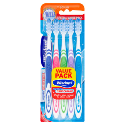 Wisdom whitening toothbrushes 5 Pack (British brand)