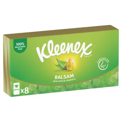 Kleenex Balsam pocket tissues 8 pocket pack, UK version