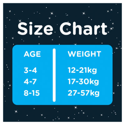 Huggies bedwetting pyjama pants age 4-7 17-30kg, UK version