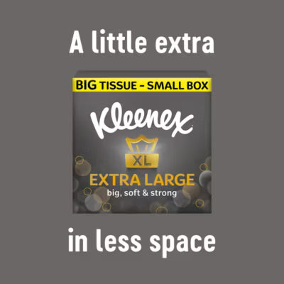 Kleenex extra large tissues compact quad pack, UK version