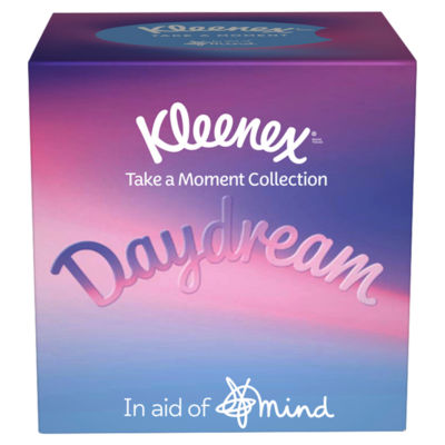 Kleenex tissue box Supporting Mind single cube, imported from the UK