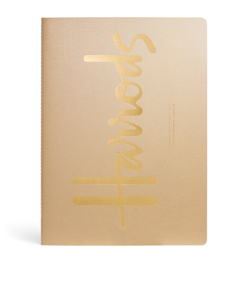 Lined Notebook with Metallic Gold Cover, 15cm x 10.5cm x 1.5cm