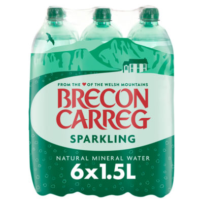 Brecon Carreg sparkling natural mineral water 6 x 1.5L - British product