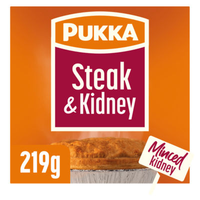 Pukka Steak and Kidney Pie 219g, imported from the UK