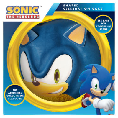 Sonic The Hedgehog Celebration Cake Raspberry Jam Sponge (British brand)