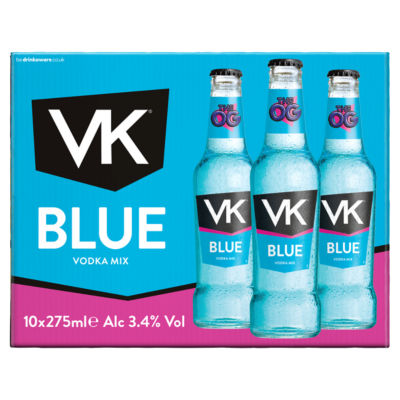 VK Blue Mixed Berry Vodka Mix Ready To Drink Multipack 10 x 275ml