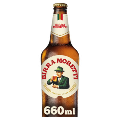 Birra Moretti premium lager beer 660ml bottle - British product
