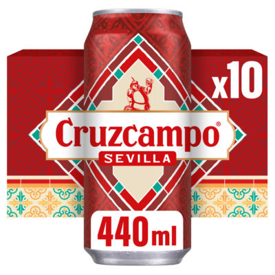 Cruzcampo Sevilla lager beer 10x440ml cans - British product