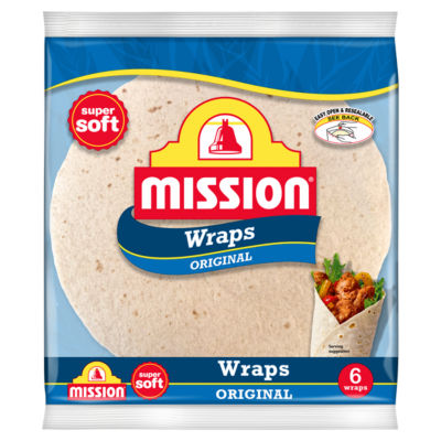 Mission original tortilla wraps 6 pack, imported from the UK