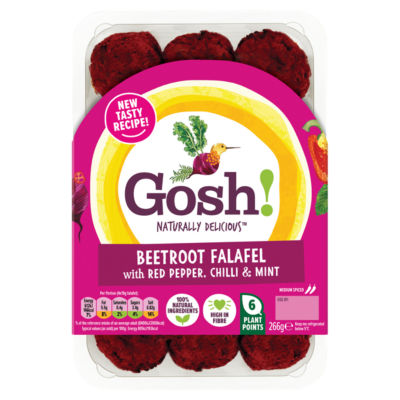 Gosh! beetroot falafel with red pepper and chilli 266g, UK version
