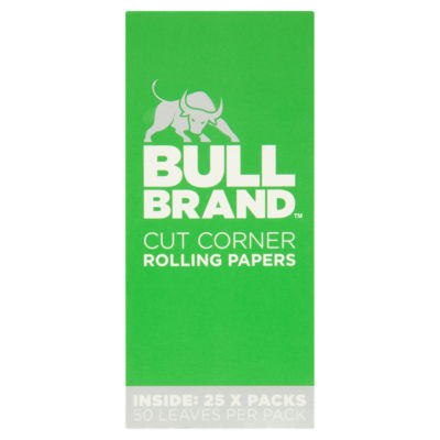 Bull Brand Cut Corner Rolling Papers 25 Packs - British product