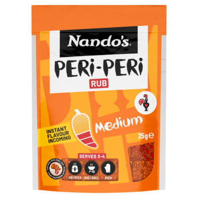 Nando's medium peri-peri rub 25g, imported from the UK