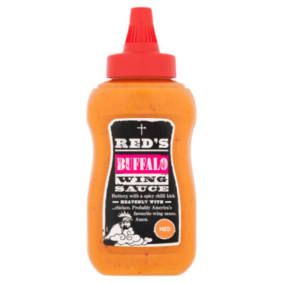 Red's medium buffalo wing sauce 290g, imported from the UK