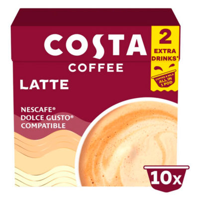 Costa Coffee Latte coffee capsules 160g - British product