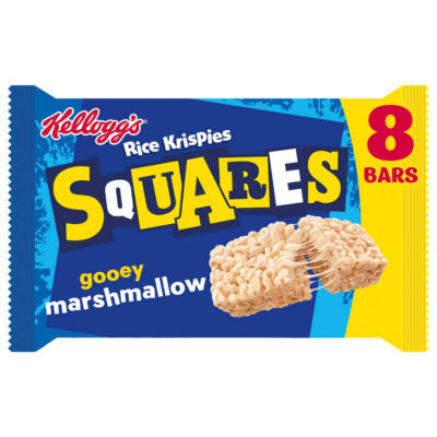 Kellogg's Squares Chewy-Tastic Marshmallow snack bars 8x28g, UK version