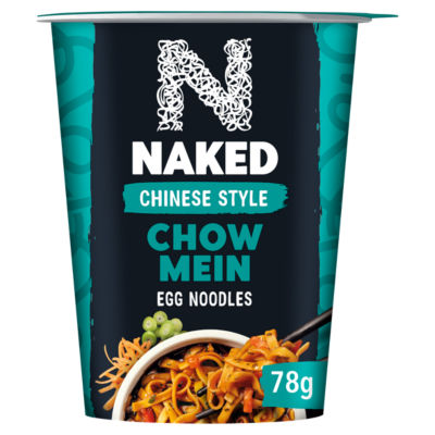 Naked Chinese Style Chow Mein Egg Noodles 78g, imported from the UK