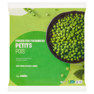 ASDA frozen peas petit pois 1kg - British product