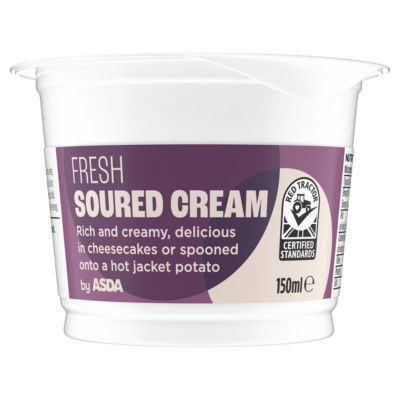 ASDA Fresh Soured Cream 150ml package - British product