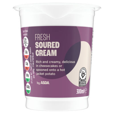 ASDA Fresh Soured Cream 300ml - British product