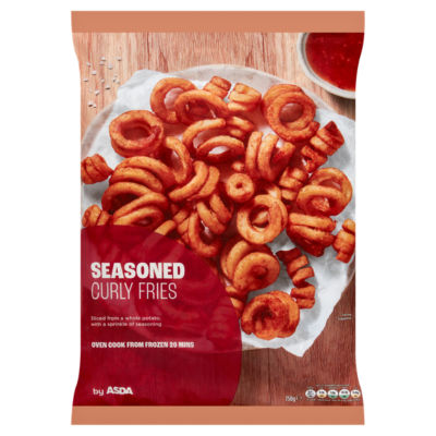 ASDA seasoned curly fries 750g frozen potato - British product