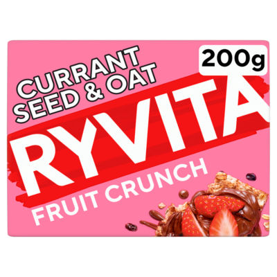 Ryvita fruit crunch currant seed and oat crispbread 200g, imported from the UK
