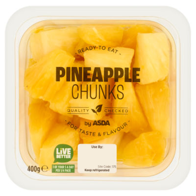 ASDA juicy and sweet pineapple chunks 400g - British product