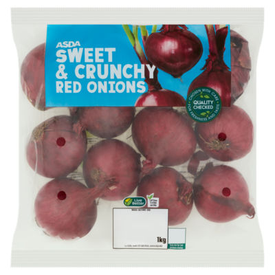 ASDA Sweet & Crunchy Red Onions 1kg (British brand)