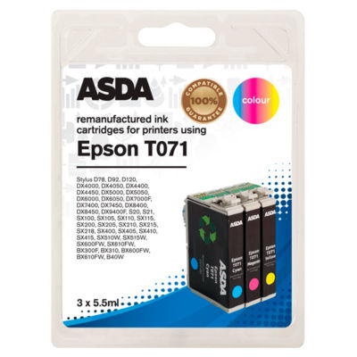 ASDA Epson T071 CMY Ink Cartridges - British product