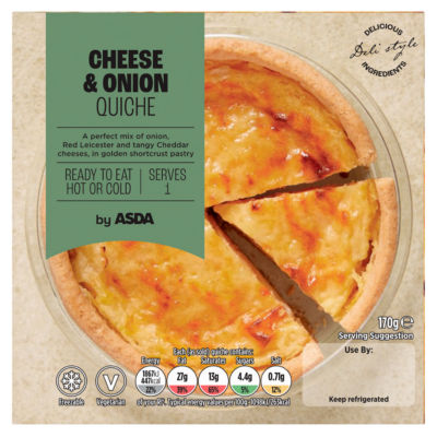 ASDA cheese & onion quiche 170g - British product