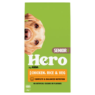 Hero by ASDA Senior Dog with Chicken, Rice & Veg Dry Dog Food 2.5kg