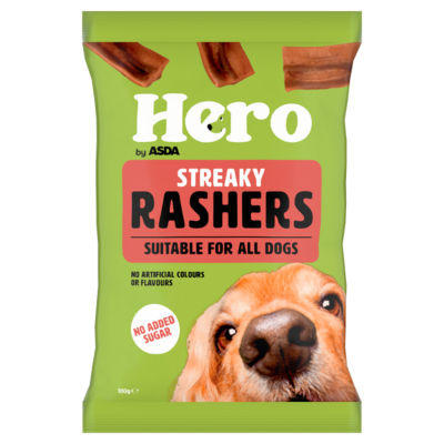 Hero Streaky Rashers dog treats 100g, UK version