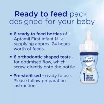 Aptamil first infant milk 6x70ml ready-to-feed - British product