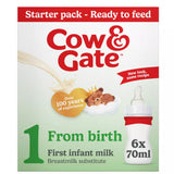 Cow & Gate infant milk from birth 6x70ml - British product