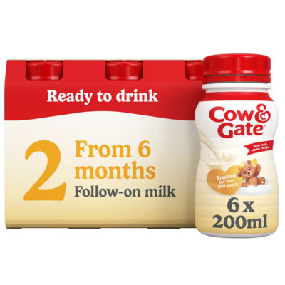 Cow & Gate 2 Follow-On Milk from 6 Months 6 x 200ml (1.2L)