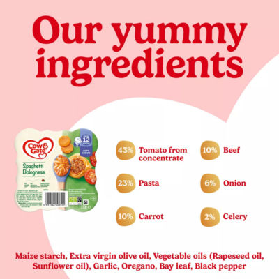 Cow & Gate Spaghetti Bolognese Baby Meal 12 Months 230g - British product