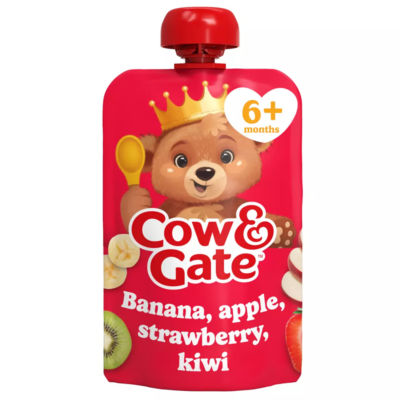 Cow & Gate Fruit Pouch Banana Apple Kiwi 100g - British product