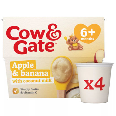 Cow & Gate apple banana baby food 4x95g - British product