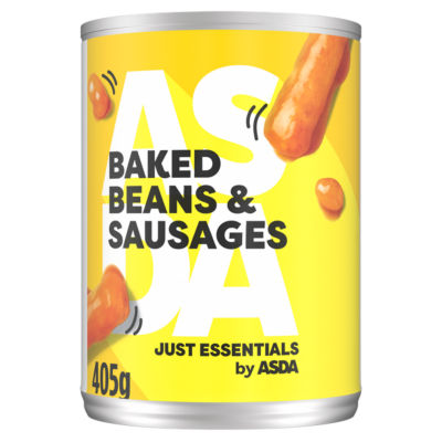 ASDA Baked Beans & Pølser i Tomatsaus 405g
