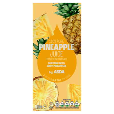ASDA pineapple juice from concentrate 1 litre - British product